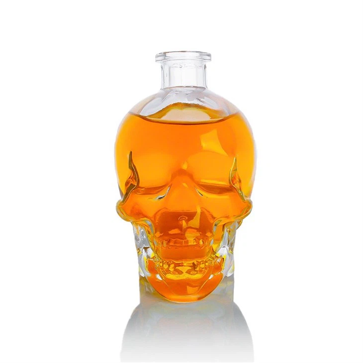 Skull Shape Glass Bottle